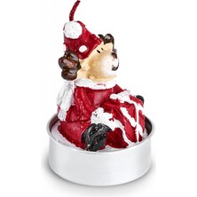 Karaca New Year Yılbaşı Bear 3'Lü Tealight Mum 13,8x4,8x7 Cm