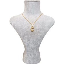 Mos Tespih Balon C Harfi Gold Kolye