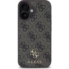 Guess iPhone 16 Plus Kılıf Lisanslı Magsafe Şarj Özellikli Small 4g Classic Kapak Kahverengi