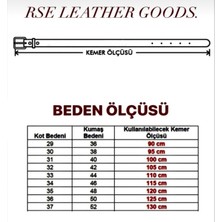 RSE Leather Goods Erkek Rugan Kemer - Vegan Deri - 3,5 cm Desenli