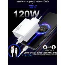 Type-C 120W (Watt) Turbo Hızlı Şarj Aleti Adaptörü ve Kablosu (Set)