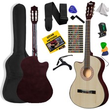 Midex CG-396NT Solak Klasik Gitar Natural Full Set Sap Ayarlı 4/4 Yetişkin Boy