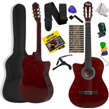 Midex CG-396BRW SOLAK Klasik Gitar Kahve Renk Full Set Sap Ayarlı 4/4 yetişkin Boy