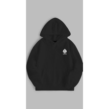 Unisex Oversize Kalıp Baskılı 3 Iplik Kart Detaylı Hoodie  Kapşonlu Sweatshirt