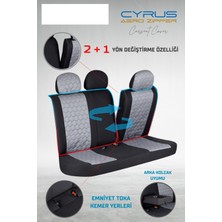 Startcar Opel Crosland Uyumlu Deri Detaylı Oto Koltuk Kılıfı Ön Arka Set Cyrus Model Füme Sc