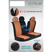 Startcar Toyota Ch-R Uyumlu Deri Detaylı Oto Koltuk Kılıfı Ön Arka Set Cyrus Model Tarçın Sc