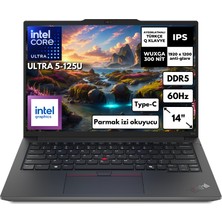 Lenovo Thinkpad E14 Gen 6 Ultra 5-125U 8 GB Ram 1 Tb SSD 14" Intel® Graphics Wuxga  (Free Dos) Taşınabilir Bilgisayar 21M7002PTX KT25