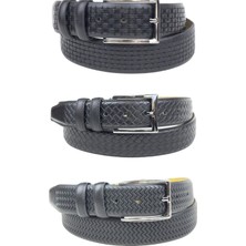 RSE Leather Goods Rse Leather Goodserkek 3'lü Kemer Seti -  Deri - 3 Farklı Desen