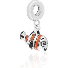 Adal Silver 925 Ayar Gümüş Mineli Balık Charm