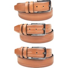 RSE Leather Goods Rse Leather Goodserkek 3'lü Kemer Seti - Vegan Deri - 3 Farklı Desen
