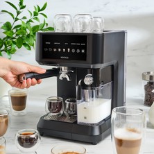 Karaca Mycaffe Barista S10 Entegre Süt Hazneli Otomatik Espresso Latte ve Cappuccino Mak. Matteblack