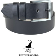 RSE Leather Goods Rse Leather Goodserkek 4,5 cm Spor Siyah Kemer -  Deri - Şık Tasarım