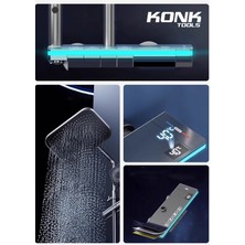 Konk Tools Dijital Piyano 5 Fonksiyonlu Antrasit Banyo Bataryalı Smart  Max Dijital Tepe Duşu Duş Seti