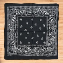 Siyah Etnik Desen Bandana