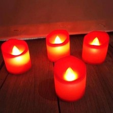 Kırmızı Yuvarlak LED Mum 1 Adet