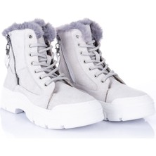 Getcho Span Kadın Süet Kürklü Çift Fermuarlı Buz Bot