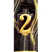 Parti Dükkanım 2 Rakam Mum Gold