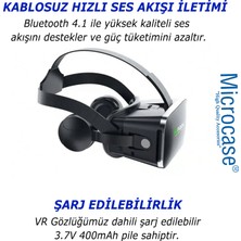 Vrpark J50 Bluetooth Kulaklıklı 3D Sanal Gerçeklik Gözlüğü+ Vr Kablosuz Bluetooth KUMANDA-AL4754