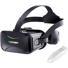 Vrpark J30 3.5mm Kulaklıklı 3D Sanal Gerçeklik Gözlüğü + Vr Kablosuz Bluetooth KUMANDA-AL4753