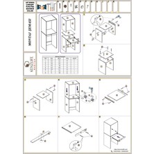 Kenzlife  Çamaşır-Kurutma Makinesi Dolabı Avi Senna Byz 187*070*60 Çekmeceli Banyo