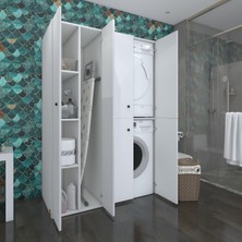 Kenzlife  Çamaşır-Kurutma Makinesi Dolabı Kapaklı Yaromira Sol Byz 180*120*60 Banyo Arkalıksız