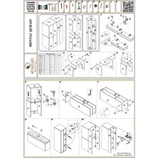 Kenzlife  Çamaşır-Kurutma Makinesi Dolabı Kapaklı Yaromira Sol Byz 180*120*60 Banyo Arkalıksız