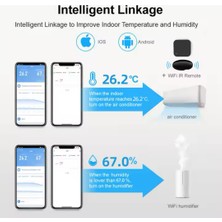 Sumtech Akıllı Dijital Sıcaklık ve Nem Sensörü | Wi-Fi - Alexa ve Google Home Uyumlu, Tuya, LCD Ekranlı