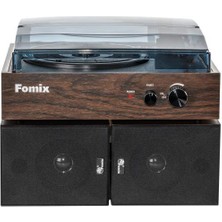 Fomix FM200 Turntable Bluetooth Hoparlörlü Ahşap Pikap Çalar