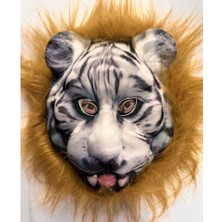 Akıllı Durak Kahverengi Saçlı Dişli Kaplan Maskesi Mega Peluş 25 No