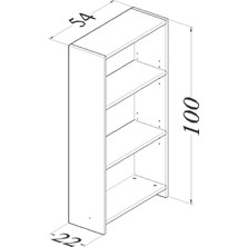 Boreas Design Viola Dekoratif 3 Raflı Kitaplık Beyaz