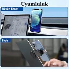 Polham Süper Manyetik Mıknatıslı Araç Ekranına Yapışan Telefon Tutucu, Notebook Için Telefon Tutucu