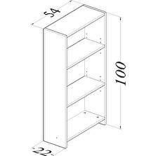 Boreas Design Viola Dekoratif 3 Raflı Kitaplık Beyaz