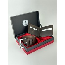 RSE Leather Goods Rse Leather Goodserkek %100 Deri Kemer Cüzdan Anahtarlık Set - 3'lü Set