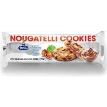 Merba Nougatelli Cookies Bitter Çikolatalı Kakaolu Fındık Kremalı Dolgulu Kurabiye 175 Gr. (1 Paket)