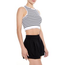 Forever 21 Çizgili Yuvarlak Yaka Crop Atlet