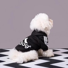 Kemique Black Adidog Kapşonlu Sweatshirt Köpek Kazağı