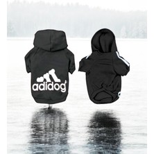 Kemique Black Adidog Kapşonlu Sweatshirt Köpek Kazağı