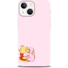 iPhone 15 Plus Kılıf Hd Baskılı - Winnie The Pooh Kalpli + 9h Nano Ekran Koruyucu