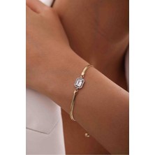 Gianfranco Beyaz Montür Baget Büyük Taşlı Ezme Bileklik