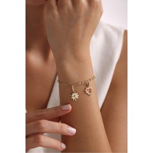 Gianfranco Mavi Mineli Kalp & Yonca Charm Bileklik