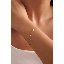 Gianfranco Kalp Form Işıltılı Inci Detaylı Bileklik