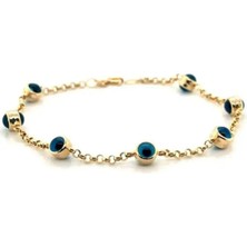 Gianfranco Altın 7 Gözlü Nazar Boncuklu Bileklik