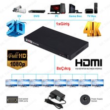 Full Hd 1 Giriş 8 Çıkış HDMI Splitter HDMI Çoklayıcı