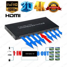 Full Hd 1 Giriş 8 Çıkış HDMI Splitter HDMI Çoklayıcı