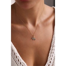 Gianfranco Siyah Mineli Zebra Kilitli Charm Kolye Ucu