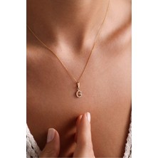 Gianfranco Taşlı Harf Kilitli Charm Kolye Ucu