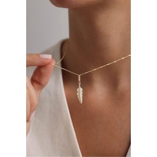 Gianfranco Taşlı Tüy Charm Kolye Ucu