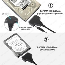 BK Teknoloji USB 2.0 To Sata 2.5" 3.5" Inch HDD SSD Dönüştürücü Adaptör Kablosu