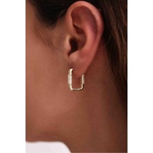 Gianfranco Ara Taşlı Ataş Dikdörtgen Kısa Küpe