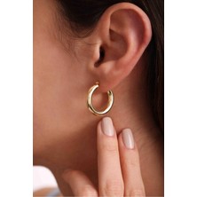 Gianfranco Italyan Tasarım Halka Tombul Form Küpe